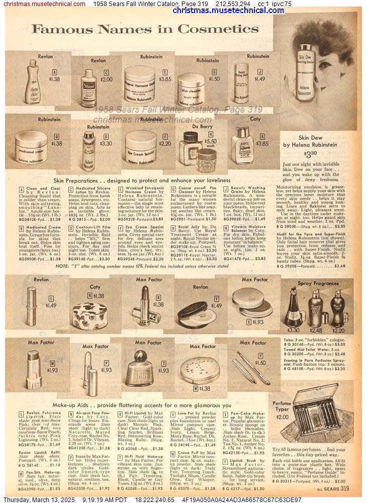 1958 Sears Fall Winter Catalog, Page 319