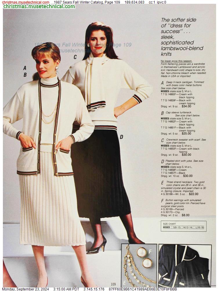 1987 Sears Fall Winter Catalog, Page 109 - Catalogs & Wishbooks