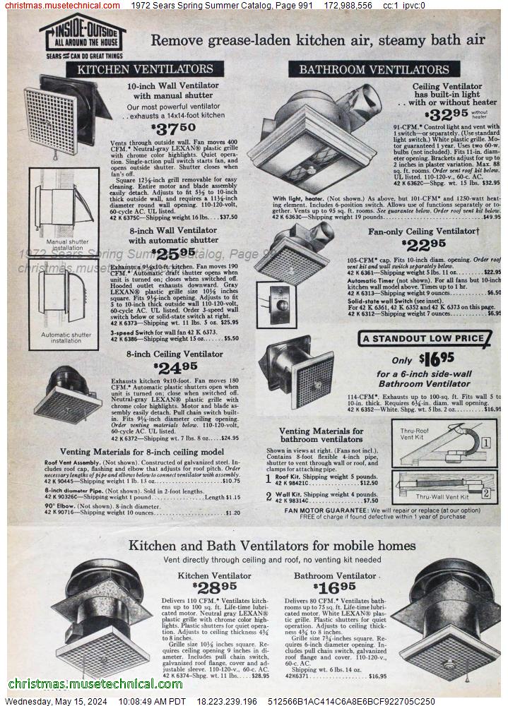 1972 Sears Spring Summer Catalog, Page 991