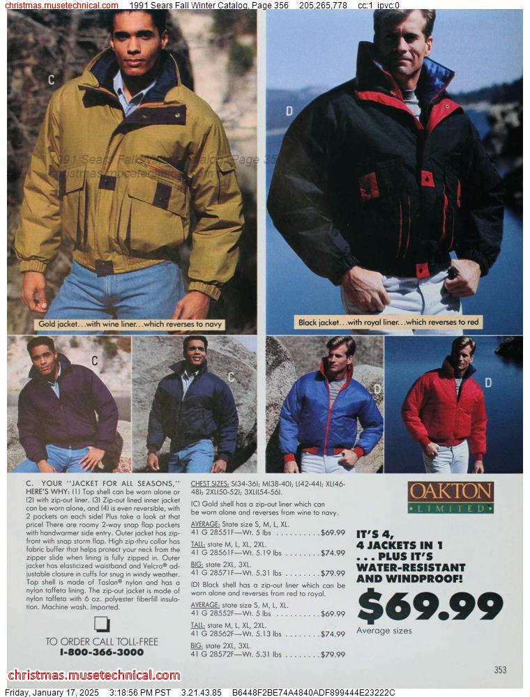 1991 Sears Fall Winter Catalog, Page 356