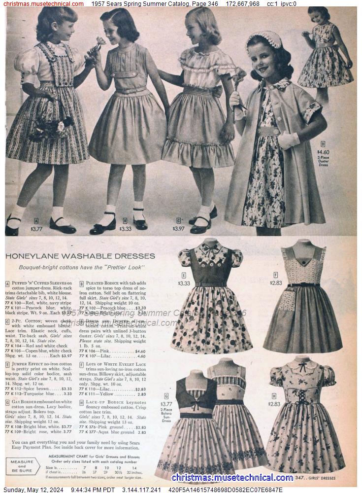 1957 Sears Spring Summer Catalog, Page 346