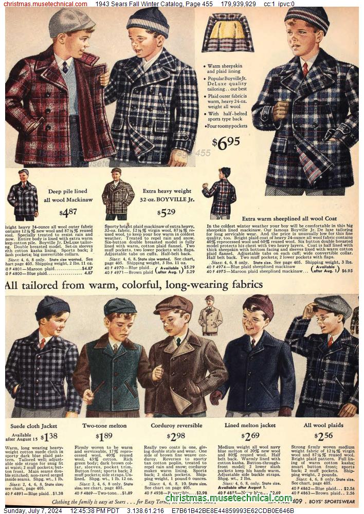 1943 Sears Fall Winter Catalog, Page 455