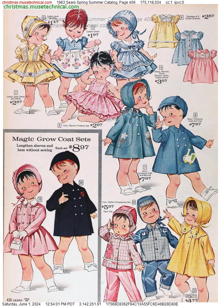 1963 Sears Spring Summer Catalog, Page 409