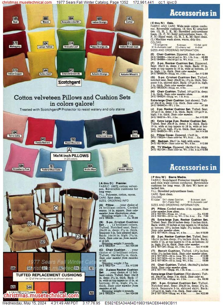 1977 Sears Fall Winter Catalog, Page 1352