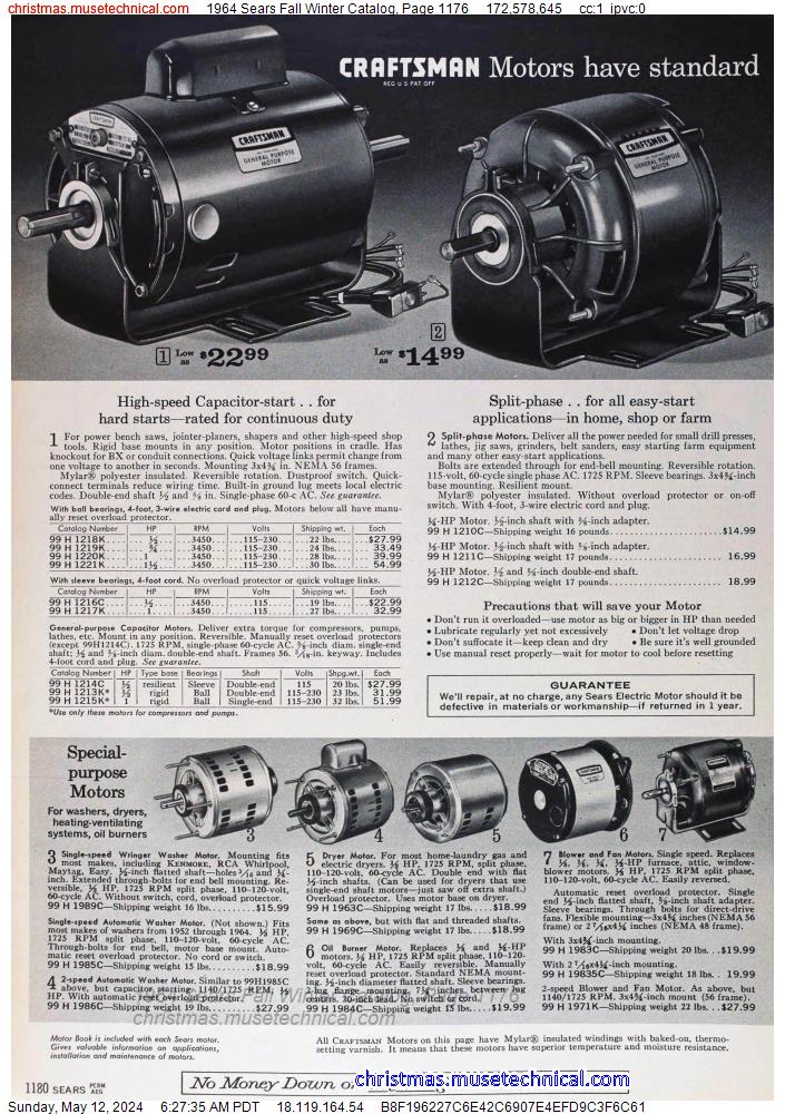 1964 Sears Fall Winter Catalog, Page 1176