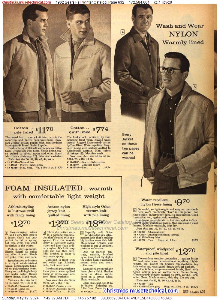 1962 Sears Fall Winter Catalog, Page 632