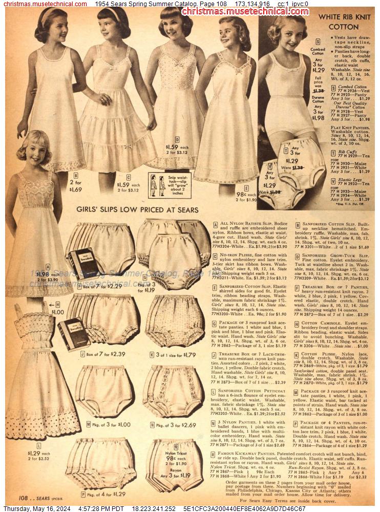 1954 Sears Spring Summer Catalog, Page 108