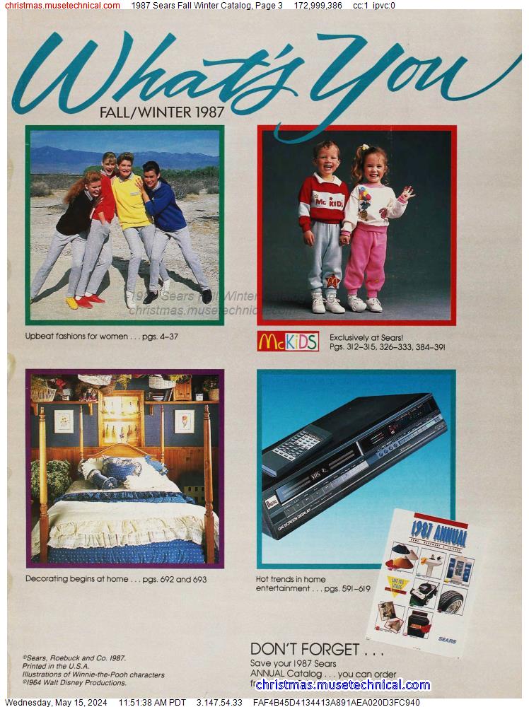 1987 Sears Fall Winter Catalog, Page 3