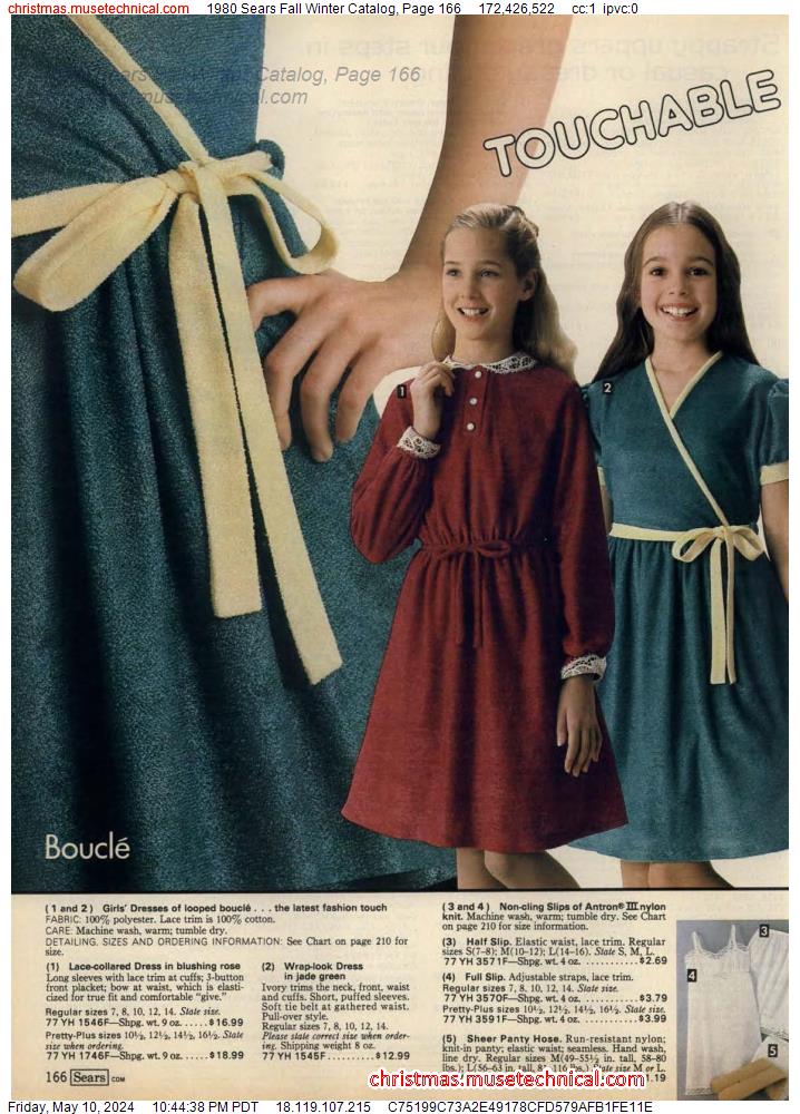 1980 Sears Fall Winter Catalog, Page 166