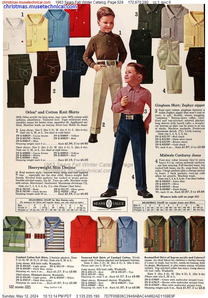 1963 Sears Fall Winter Catalog, Page 529