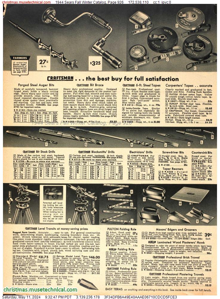 1944 Sears Fall Winter Catalog, Page 926