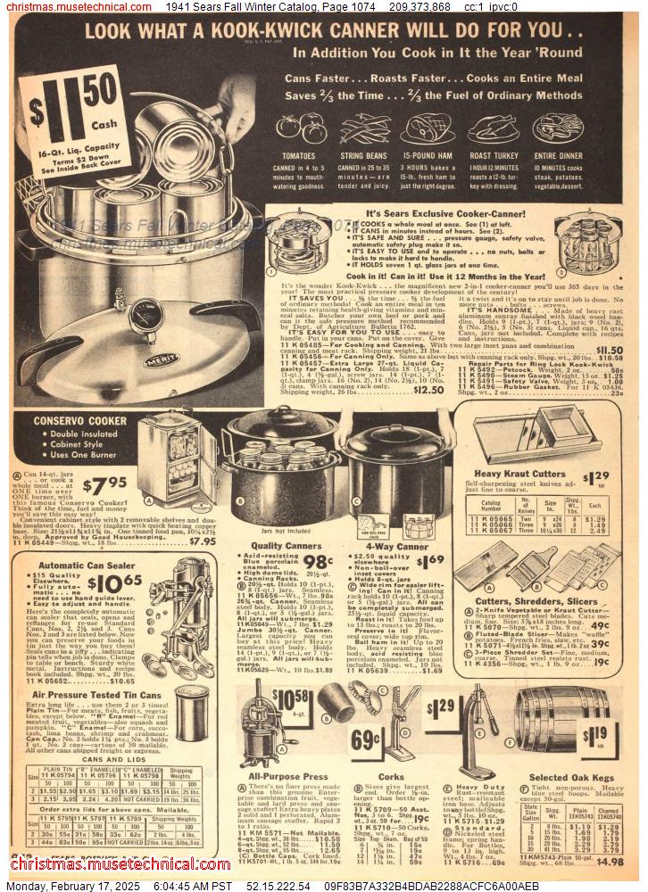 1941 Sears Fall Winter Catalog, Page 1074