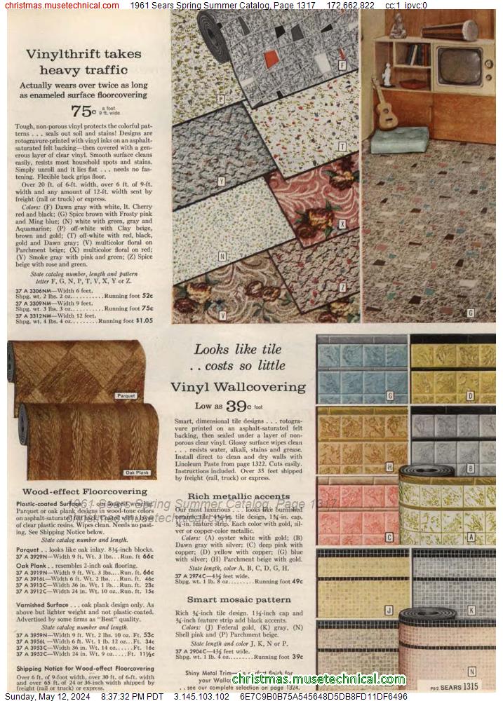 1961 Sears Spring Summer Catalog, Page 1317
