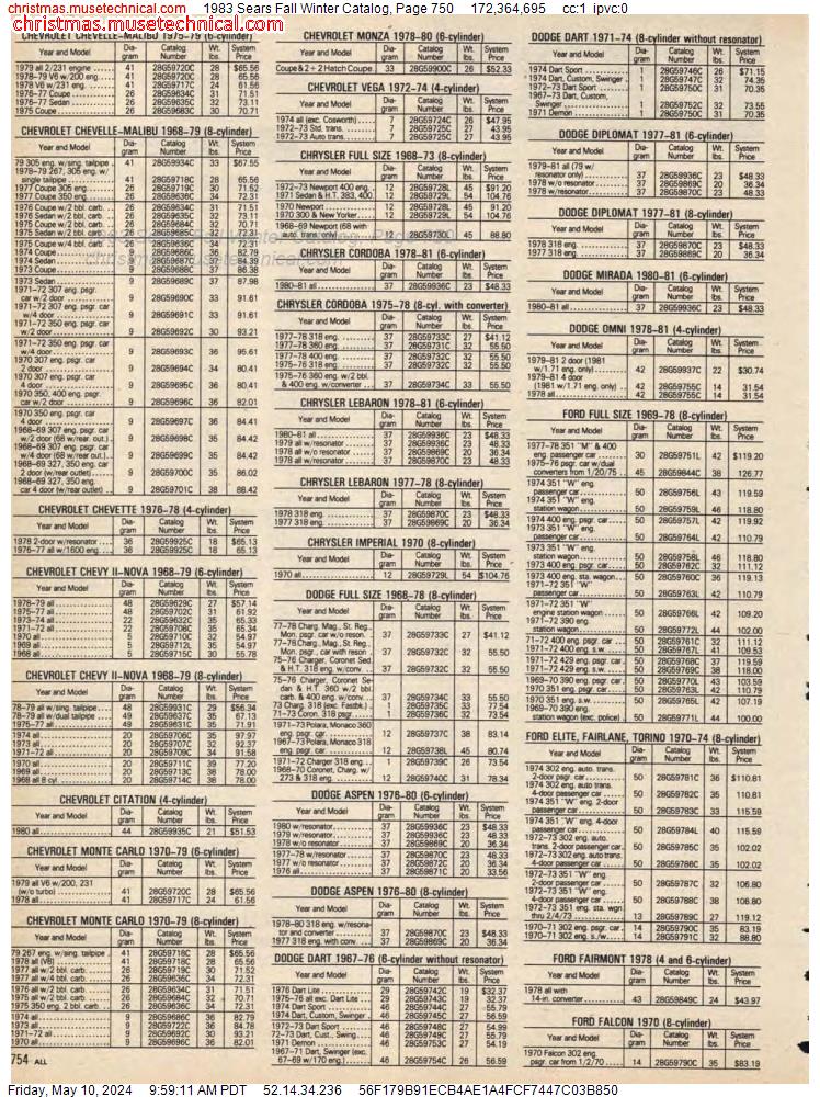 1983 Sears Fall Winter Catalog, Page 750