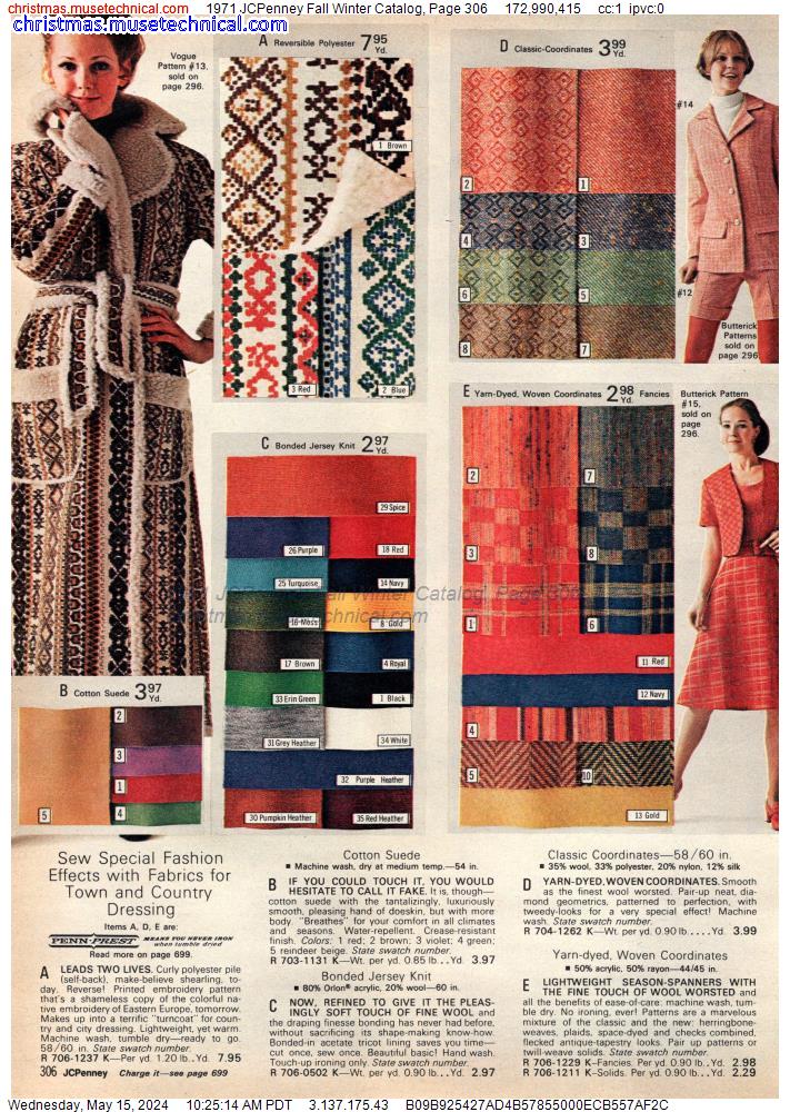 1971 JCPenney Fall Winter Catalog, Page 306