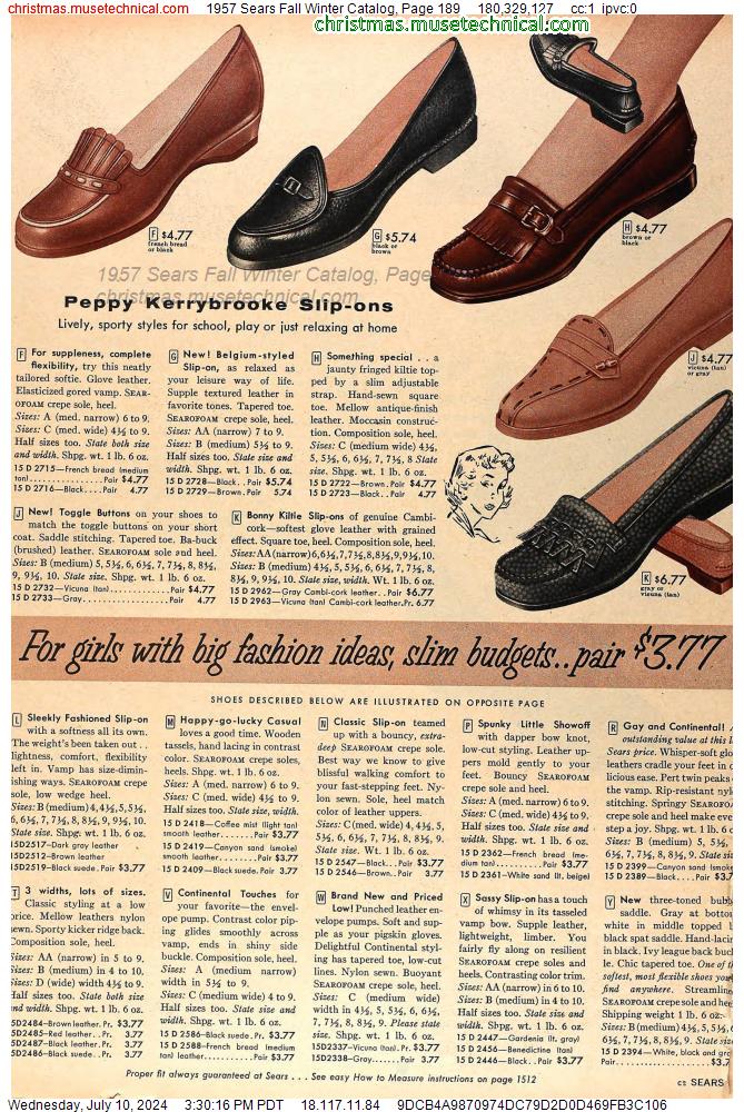 1957 Sears Fall Winter Catalog, Page 189