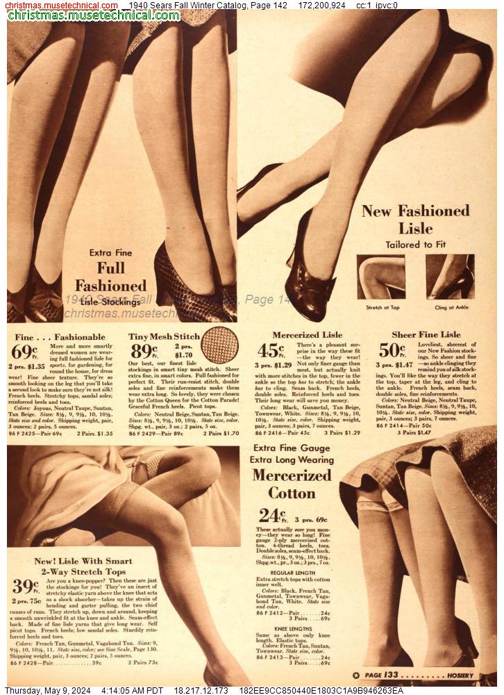 1940 Sears Fall Winter Catalog, Page 142