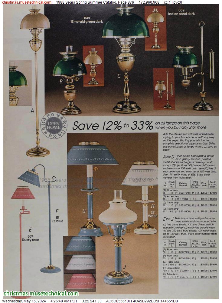 1988 Sears Spring Summer Catalog, Page 876