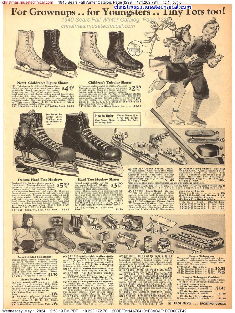 1940 Sears Fall Winter Catalog, Page 1239