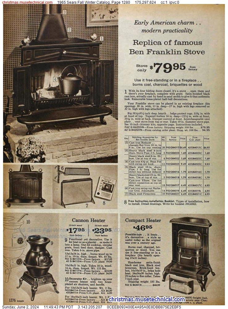 1965 Sears Fall Winter Catalog, Page 1280