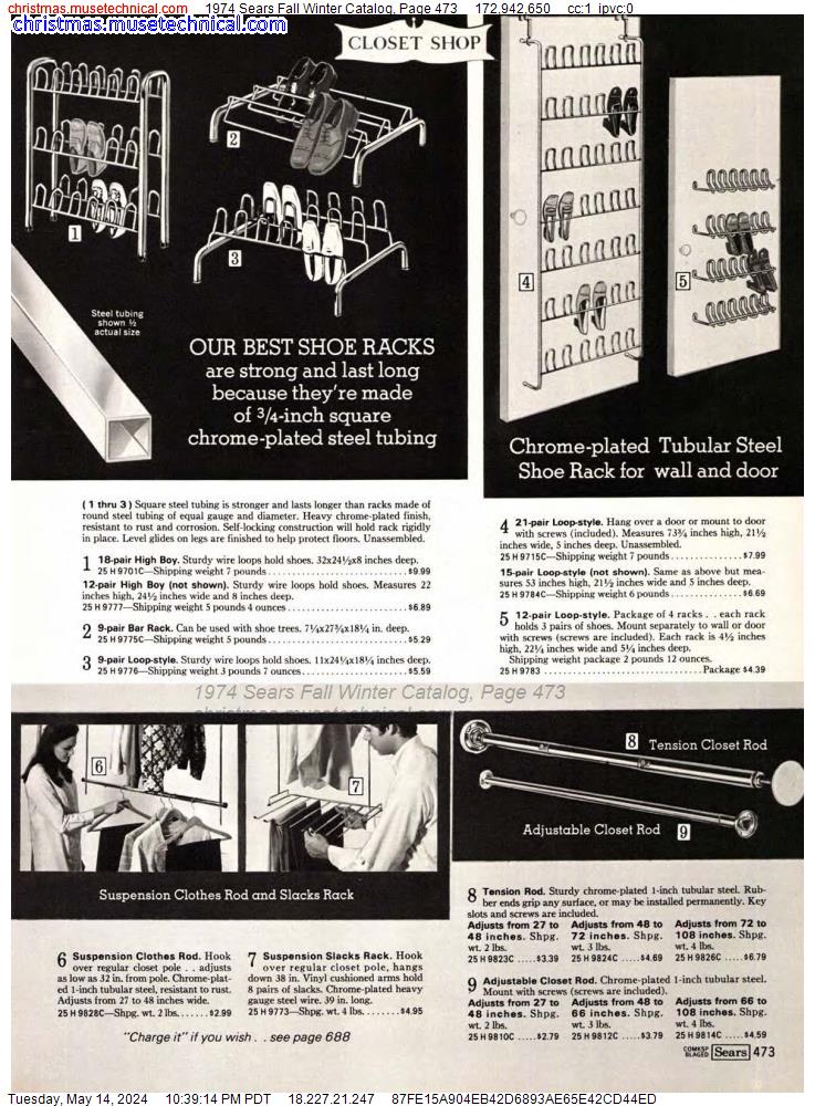 1974 Sears Fall Winter Catalog, Page 473