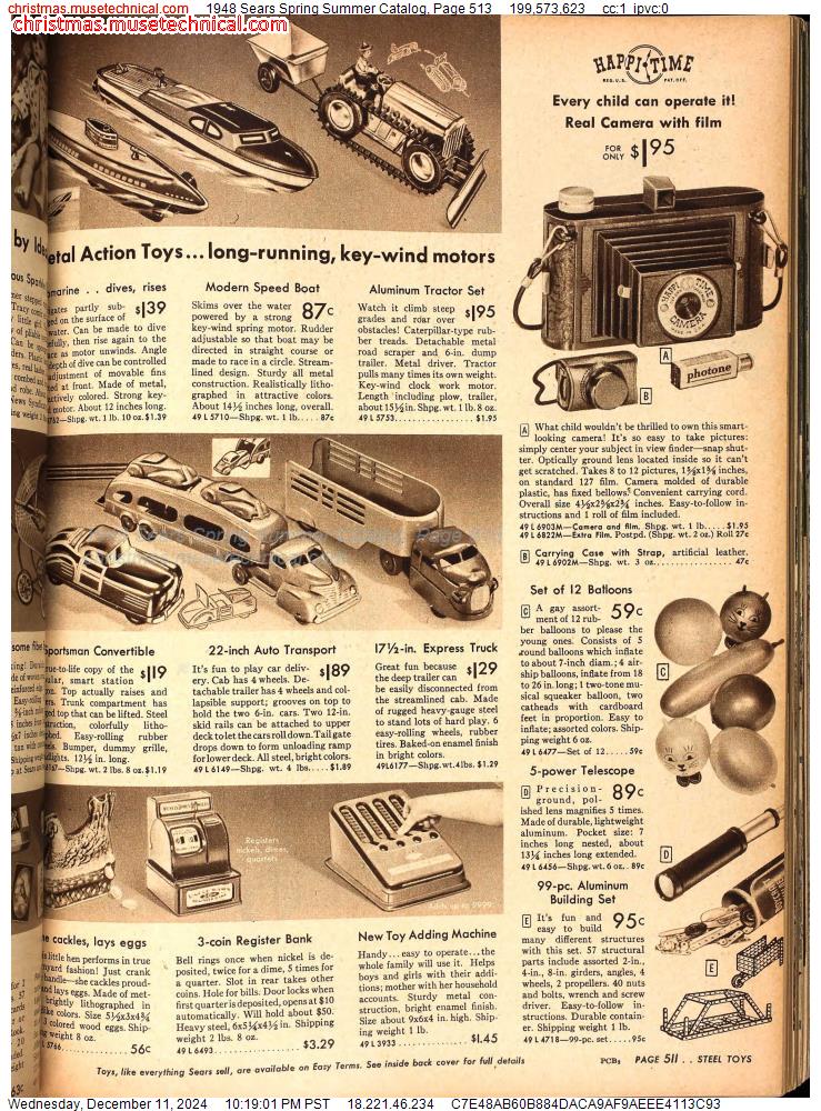 1948 Sears Spring Summer Catalog, Page 513