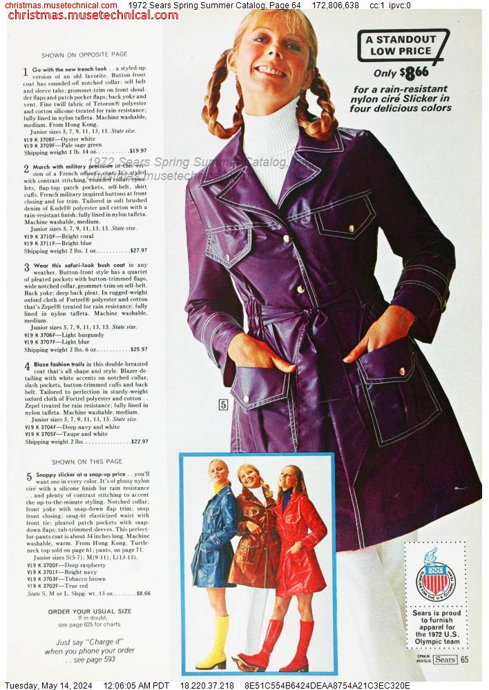 1972 Sears Spring Summer Catalog, Page 64