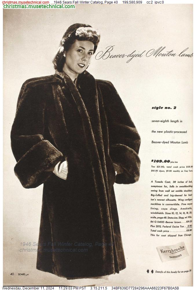 1946 Sears Fall Winter Catalog, Page 40