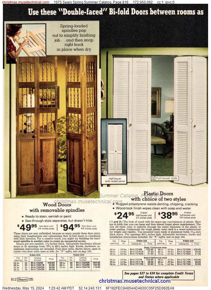 1975 Sears Spring Summer Catalog, Page 816