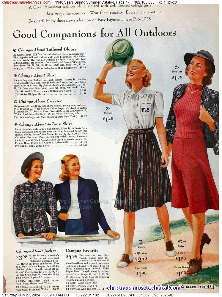 1940 Sears Spring Summer Catalog, Page 47