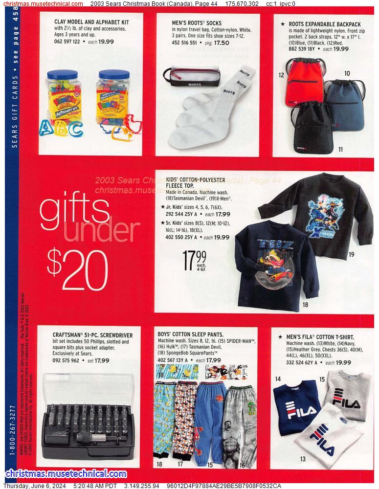 2003 Sears Christmas Book (Canada), Page 44