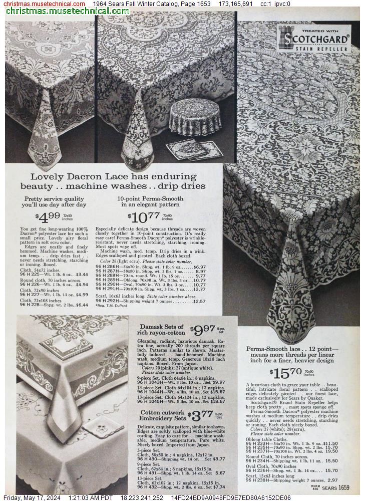 1964 Sears Fall Winter Catalog, Page 1653
