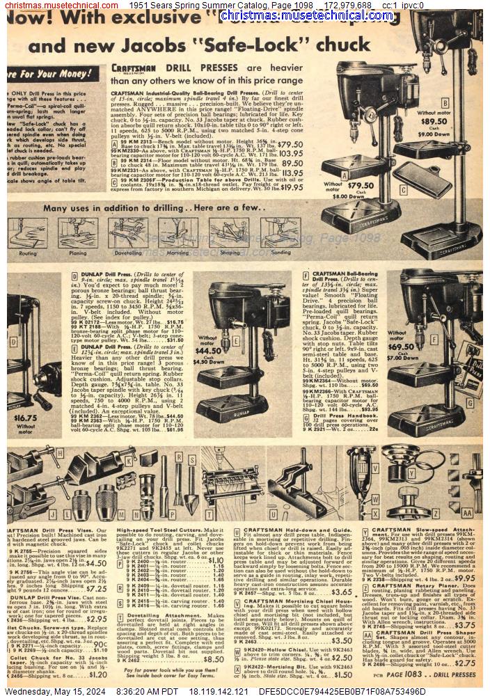 1951 Sears Spring Summer Catalog, Page 1098