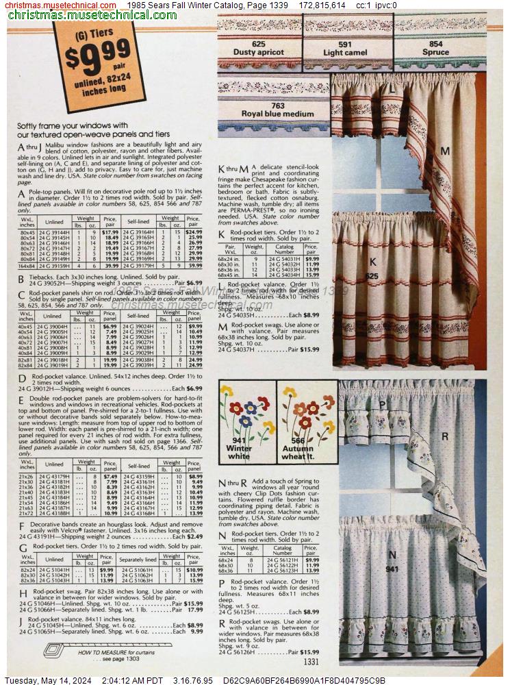 1985 Sears Fall Winter Catalog, Page 1339