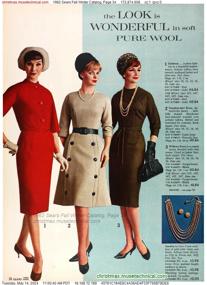 1962 Sears Fall Winter Catalog, Page 34
