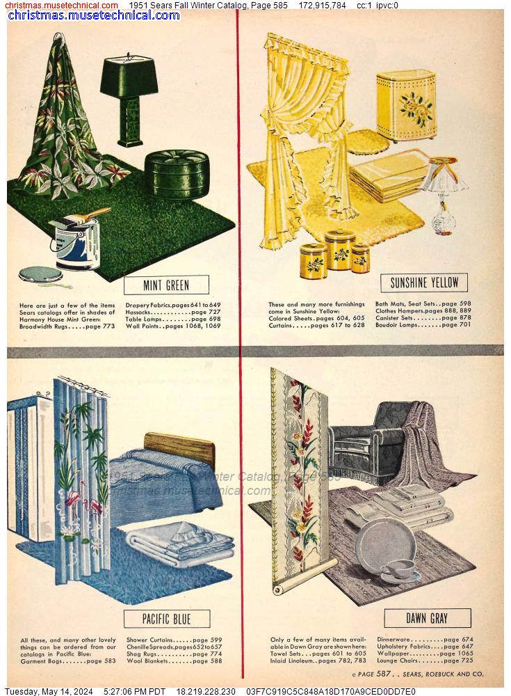 1951 Sears Fall Winter Catalog, Page 585