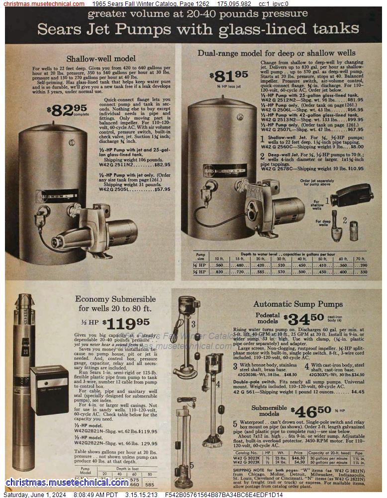 1965 Sears Fall Winter Catalog, Page 1262