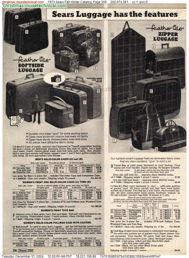 1973 Sears Fall Winter Catalog, Page 356