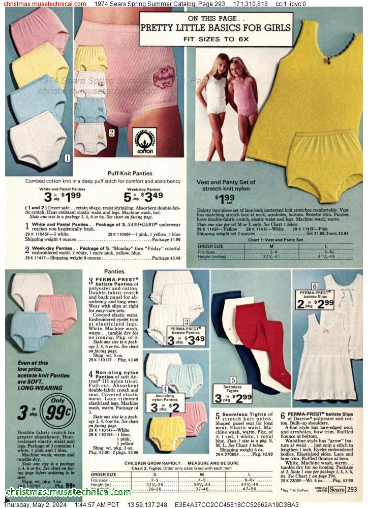 1974 Sears Spring Summer Catalog, Page 293