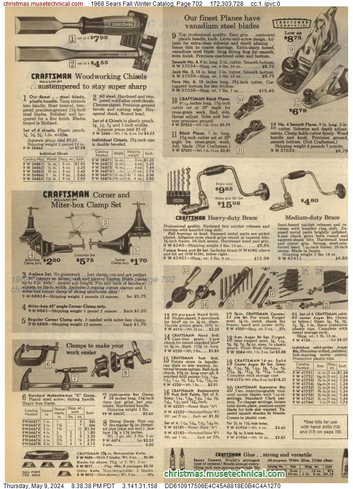 1968 Sears Fall Winter Catalog, Page 702