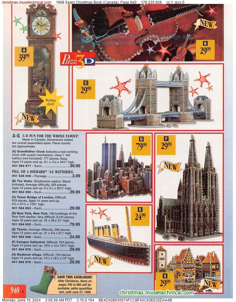 1998 Sears Christmas Book (Canada), Page 940
