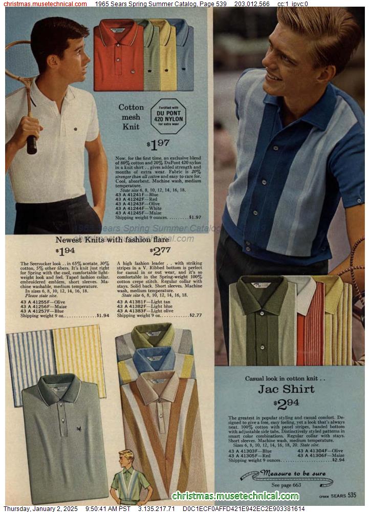 1965 Sears Spring Summer Catalog, Page 539