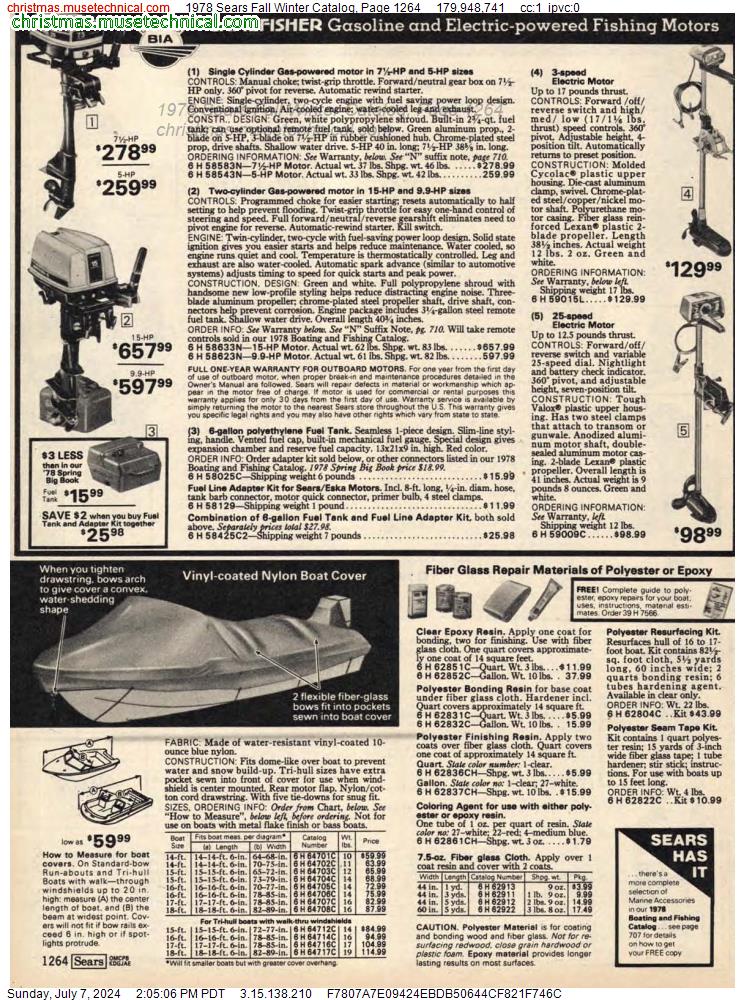 1978 Sears Fall Winter Catalog, Page 1264
