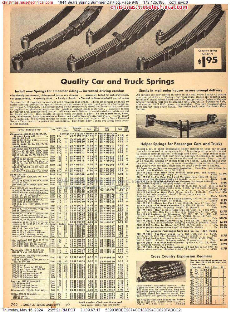 1944 Sears Spring Summer Catalog, Page 949