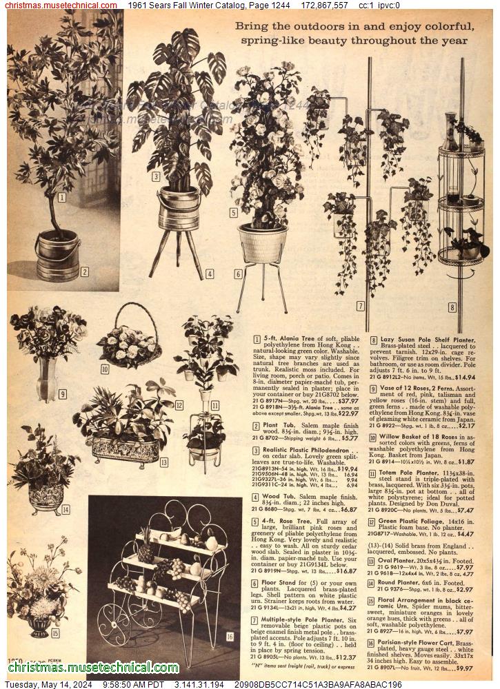 1961 Sears Fall Winter Catalog, Page 1244
