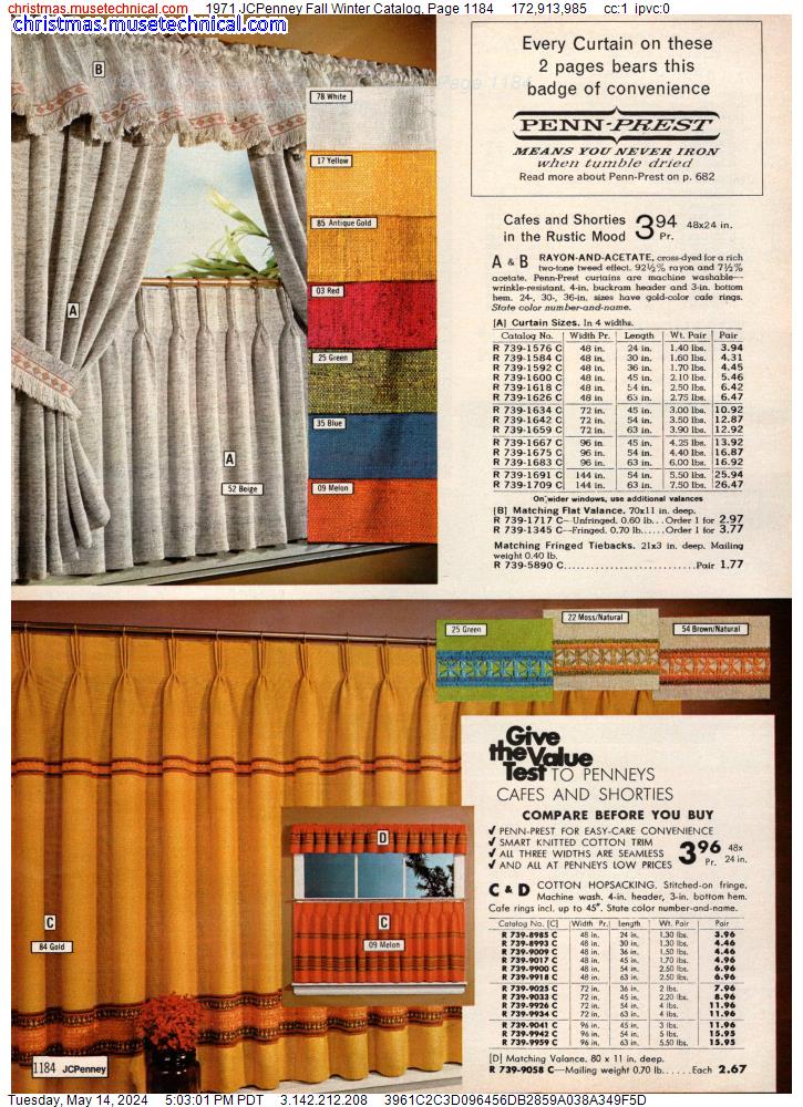 1971 JCPenney Fall Winter Catalog, Page 1184