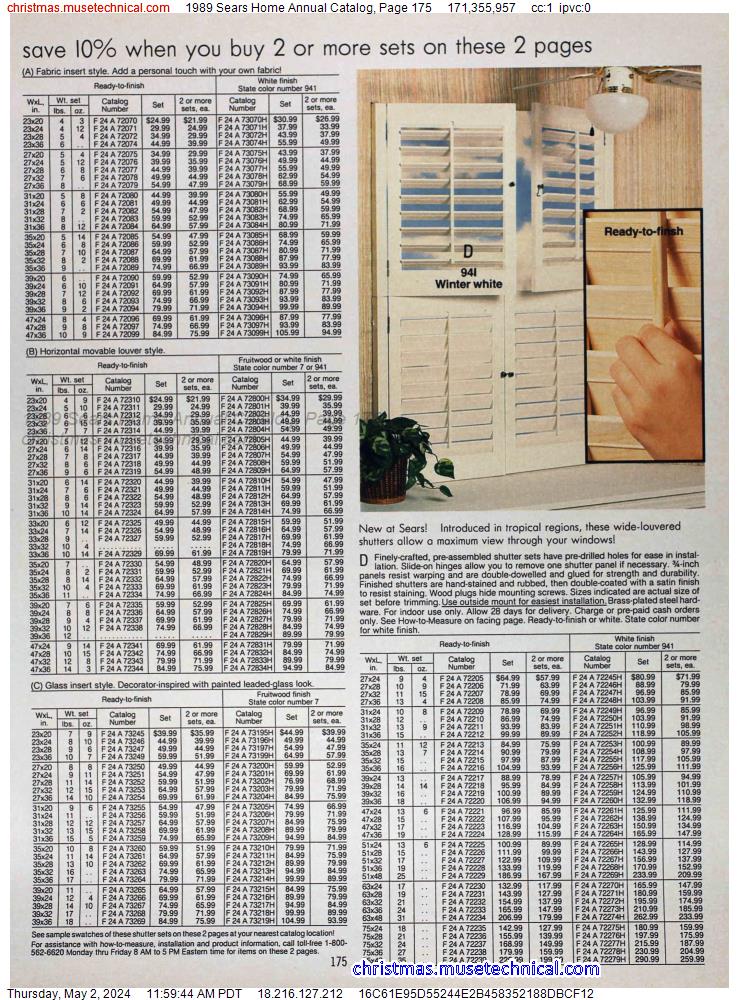 1989 Sears Home Annual Catalog, Page 175