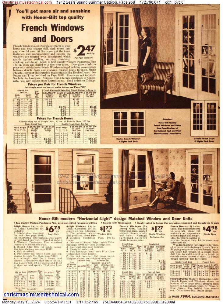 1942 Sears Spring Summer Catalog, Page 958