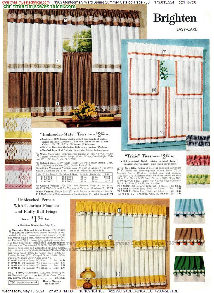 1963 Montgomery Ward Spring Summer Catalog, Page 736