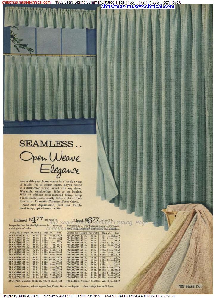 1962 Sears Spring Summer Catalog, Page 1465